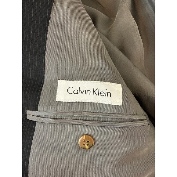 Calvin Klein Men’s Black Suit Single Breasted Holiday Career Workwear Size 40S - Picture 5 of 7